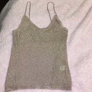 Rose gold/silvery shimmery spaghetti strap top